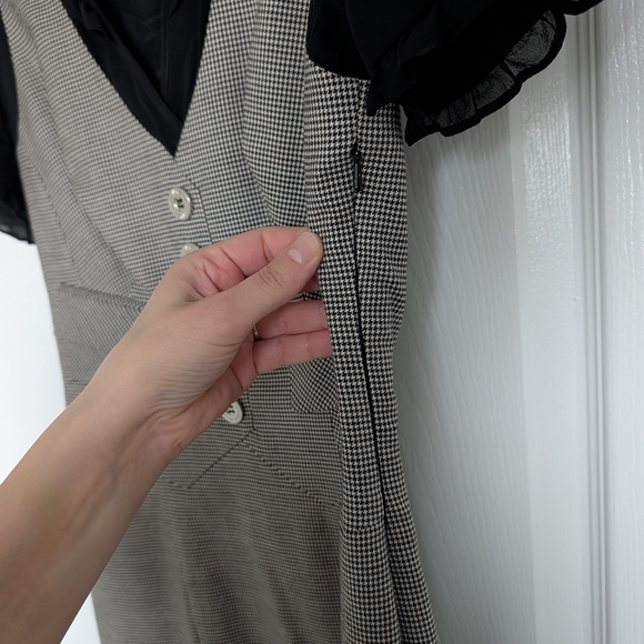 Karen Millen Black and Gray Midi Dress - Picture 2 of 5